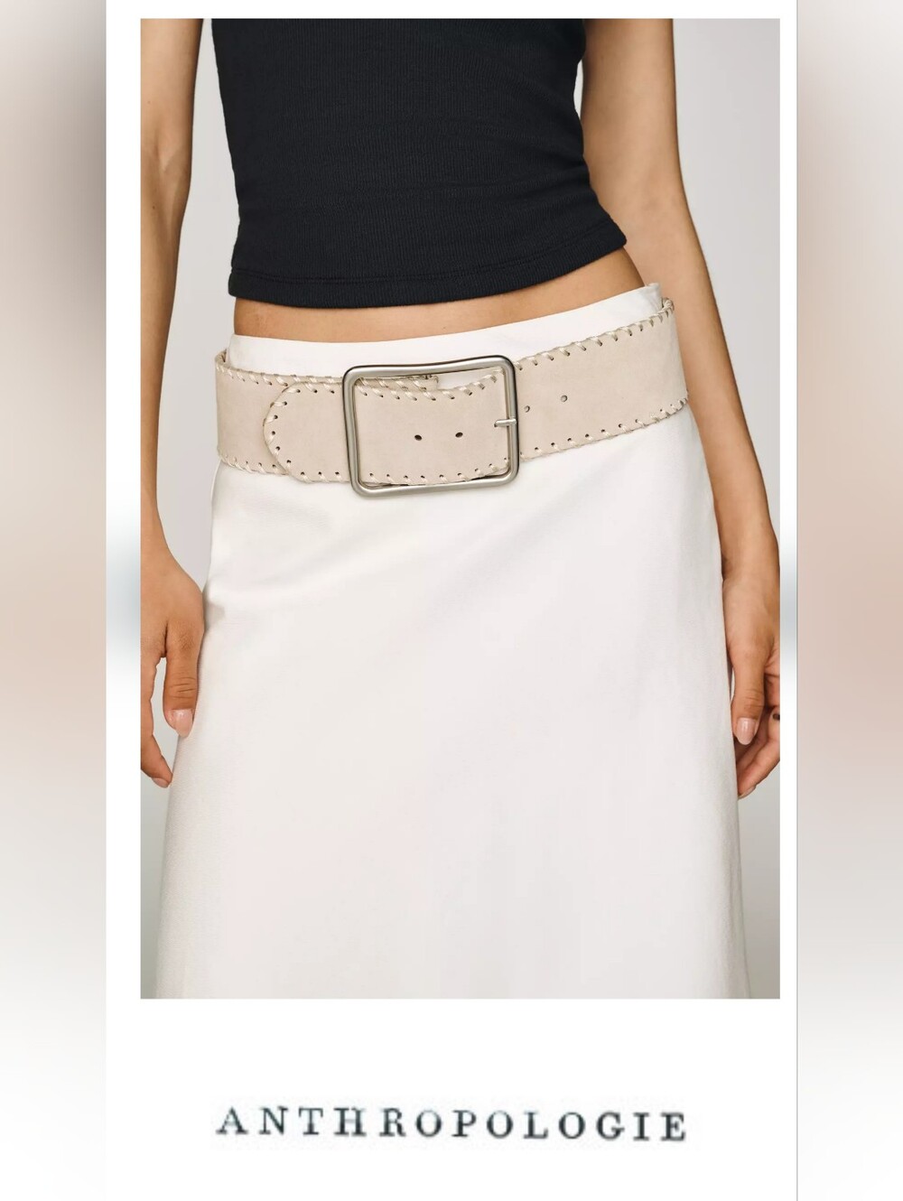 Anthropologie Low Slung Wipstitch Belt